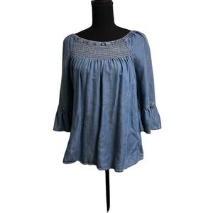 Beach Lunch Lounge Womens Small/P Shirt Blue Blouse